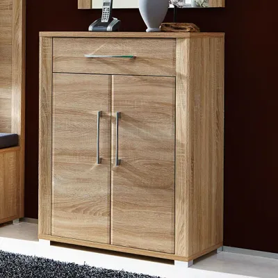 Produktbild von Schuhschrank mit Schubkasten und 2 Türen Eiche Sonoma hell GOCH-36  B/H/T 74x100x40cm