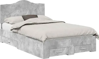 Immagine prodotto di vidaXL Struttura letto con cassetti grigio cemento 120 x 190 cm materiale a base di legno