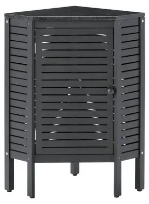 Produktbild von Dehner Outdoor-Küche Southampton Eckregal, mit Stein Arbeitsfläche, 50 x 50 x 90 cm, FSC®-es Akazienholz / Stein, anthrazit