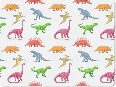 Produktbild von MuchoWow® Mauspad Mousepad Muster - Dino - Kinder - Farben - Kinder - Junge 23x19 cm - Mousepads - Maus Mat - Pad - Mausunterlage - Schreibtischunterlage - Mauspad