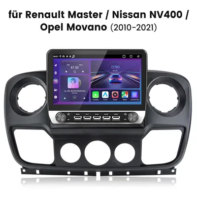 Image de Autoradio Android 15 Carplay 10,1 pouces pour Renault Master III, Opel Movano B, Nissan NV400 2010-2018, GPS, WIFI, BT, DAB+, SWC, DSP, USB 2+64G