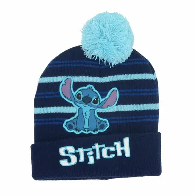 Produktbild von Lilo & Stitch Mütze mit Bommel Wintermütze Kopfbedeckung für Kinder One Size Dunkelblau