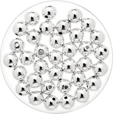 Produktbild von Wachsperlen mit Metallic Effekt silber Ø 6 mm 35 Stück