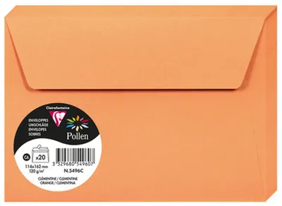 Produktbild von Clairefontaine 5496C, C6 (114 x 162 mm), Orange, C6 (114 x 162 mm), Papier, 120 g/m², 20 Stück(e)