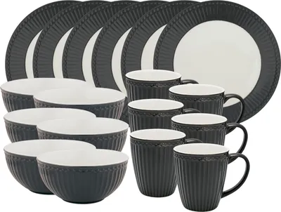 Produktbild von Greengate Alice Frühstücksset dark grey 18tlg