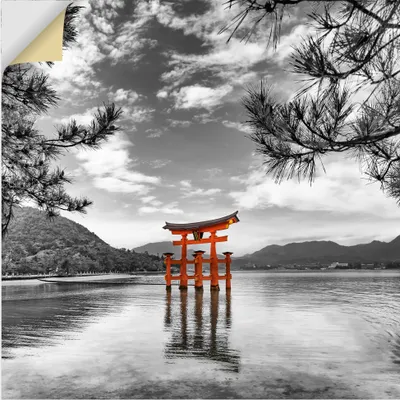 Produktbild von ARTland Wandbild, selbstklebend Torii des Itsukushima-Schreins Miyajima Größe: 70x70 cm