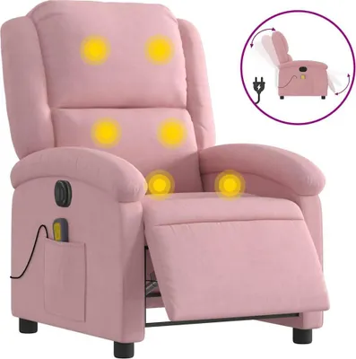 Image de vidaXL Fauteuil de massage électrique rose velours