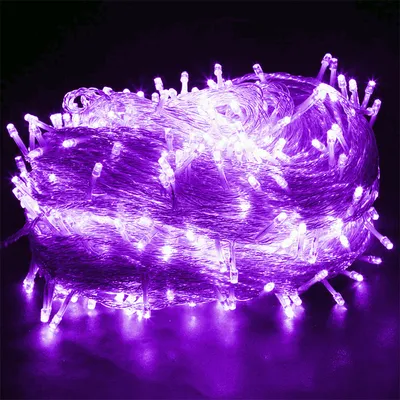Produktbild von 20M 200 LED Lichterkette Lila 8 Lichtmodi Party Garten Innen Außen Deko Weihnachtsbeleuchtung