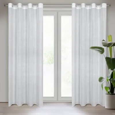 Produktbild von Vorhang CINDY weiß 140x250 cm  Ösen Ösenvorhang