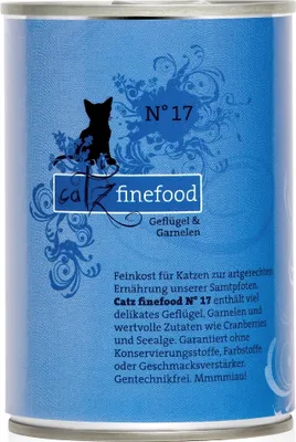 Produktbild von Catz finefood N° 17 - Geflügel & Garnelen, Adult, jede Rasse, Geflügel, Garnelen, 400 g, Getreidefrei, Ohne künstliche Farbstoffe
