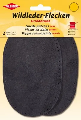 Produktbild von KLEIBER Wildleder-Aufnähflecken 100 x 155 mm dunkelgrau 2 Stück