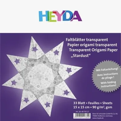 Produktbild von Faltblatt Papier 15x15cm silber transparent VE=33 Blatt