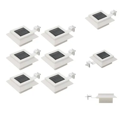 Zdjęcie produktu dla vidaXL Zewnętrzne lampy solarne 6 sztuk LED kwadrat 12 cm biały - Oświetlenie zewnętrzne