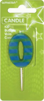 Produktbild von Geburtstagskerze farbig 7,6cm Zahl 0