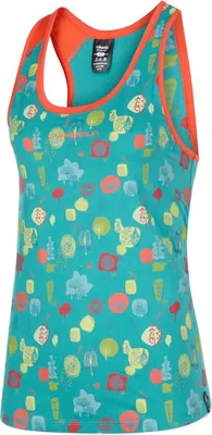 La Sportiva Botanic Tank W; Damen-Tanktop in Türkis mit buntem Muster; ideal für sportliche Aktivitäten.