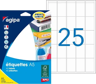 Immagine prodotto di etichette universali agipa, 38,5 x 26,5 mm, bianco