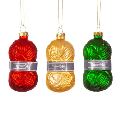 Produktbild von Knopfwolle Weihnachtskugel (Set3) - Sass & Belle