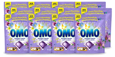 Produktbild von 12 x Omo Wascapsules Lavendel & Eucalyptus für Buntwäsche - Vorteilspackung - 12 Stücke