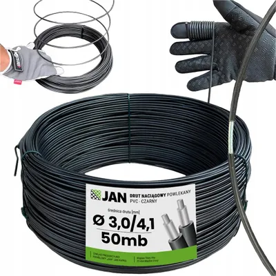 Produktbild von Spanndraht Draht - Draht Beschichtet - 4,1 Mm - 50 M - Korrosionsbeständig - Schwarz