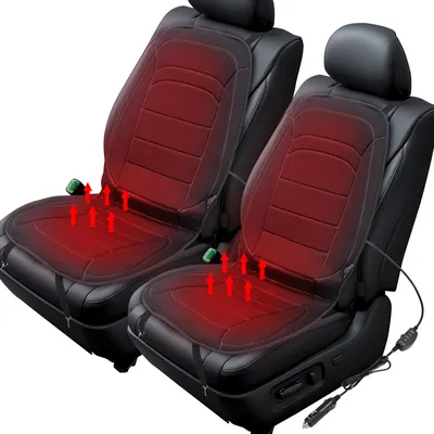 Produktbild von Jopassy 2pcs,Heizkissen Auto Sitzheizung, beheizbare Sitzpolster und Lehne für PKWs, 2 Heizstufen, schnelles Aufheizen, Größe universelle