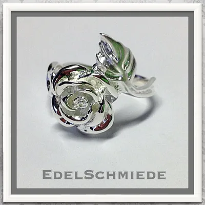 Produktbild von Edelschmiede925 Rosenring in 925 Silber - poliert - Ringgröße  56