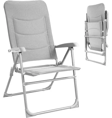 Obrázek produktu pro Skládací zahradní židle XYC-334G, do 150 kg, světle šedá