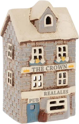 Productafbeelding van Giftware Village Pottery Pub Theelichtcollectie - Kroon, rode leeuw en koninklijk eiken (Crown Pub)