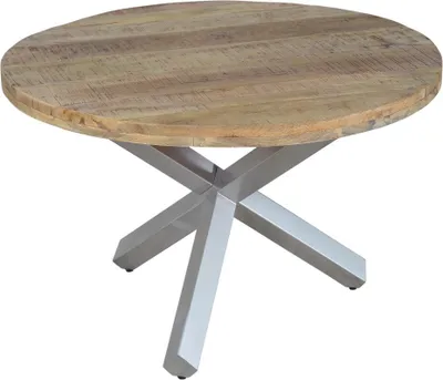 Produktbild von Esszimmertisch rund 120 cm Mangoholz Natur Silber RUNIS