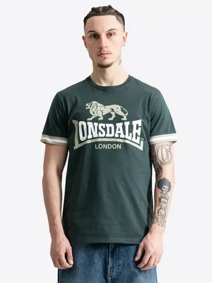 Produktbild von Herren T-Shirt normale Passform KERGORD Dark Green/White/Light green XL Lonsdale