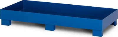 Produktbild von RR Industrietechnik Auffangwanne aus Stahl für 3x 200 Liter Fass ohne Gitterrost RAL 5010 enzianblau