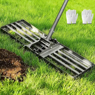 Obrázok produktu pre Ručná kosa na vyrovnávanie trávnika s nastaviteľnou rukoväťou, rozmer 76 × 26 cm, určená na náročnejšie práce