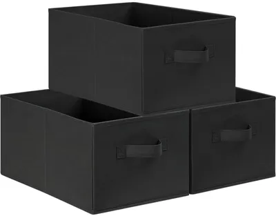 Aufbewahrungsboxen 39x29x20 cm, 3er-Set, Schwarz