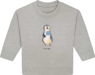 Produktbild von Mr. & Mrs. Panda Organic Baby Pullover Pinguin Lolli 24. - 36. Monat - Heather Grey - Geschenk, Bullover, Spruch, Süßigkeiten, Heißhunger, Naschen, Ganove