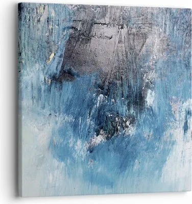 Produktbild von Bild auf Leinwand - Leinwandbild - Einteilig - Abstraktion Blau Schwarz - 30x30cm - Wand Bild - Wanddeko - Wandbilder - Leinwanddruck - Bilder - Wanddekoration - Leinwand bilder - AC30x30-4155
