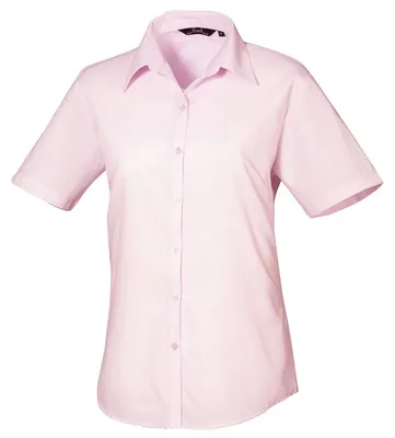 Produktbild von Premier - Bluse für Damen, Popelin, kurzärmlig LT5109 (4XL) (Pink)