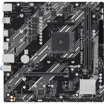 Immagine prodotto di ASUS PRIME A520M-K ARGB, AMD, Socket AM4, AMD Ryzen Serie 5000, AMD Ryzen Serie 4000, AMD Ryzen Serie 3000, Socket AM4, DDR4-SDRAM, 64 GB