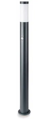 Obrázek produktu pro Stojací lampa, nerezová ocel, černá, senzor pohybu, V 110 cm