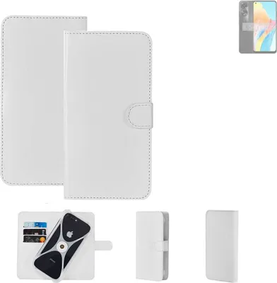 Produktbild von K-S-Trade Handy Hülle Schutz Hülle kompatibel mit Oppo A78 4G Cover Case Bookstyle Bumper weiß 1x