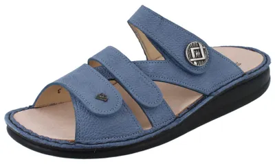 Zdjęcie produktu dla Sandały damskie Finn Comfort Agueda, wygodne, niebieskie, wykonane ze skóry. Marka: Finn Comfort. Kolor: niebieski. Materiał: skóra (nubuk)