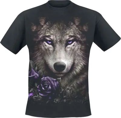 Produktbild von Spiral T-Shirt Herren Wolf Roses schwarz XXL