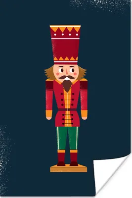 Produktbild von MuchoWow® Poster Nussknacker - Weihnachten - Winter 120x180 cm - Kunstposter