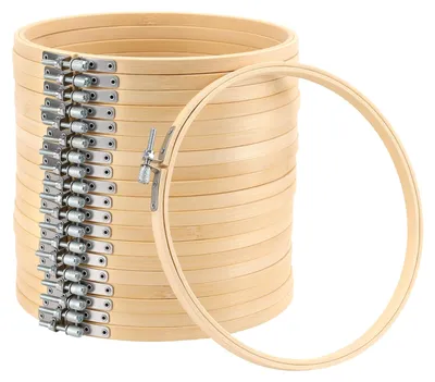 Produktbild von Solidchoice – Set mit 20 Bambus-Stickrahmen – 20 cm runde Stickrahmen für DIY-Kunsthandwerk