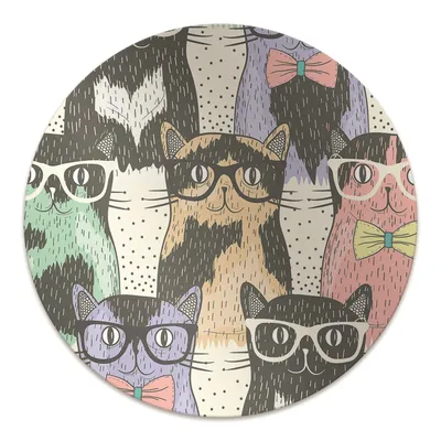 Produktbild von Rundmatte - Stuhlunterlage Bürostuhlunterlage - Rund Ø 100 cm - Bodenmatte - Fußmatte - Katzen