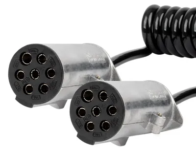Zdjęcie produktu dla Przewód spiralny naczepy TIR 2x 7 PIN typ N 5m 24V AMIO-04379