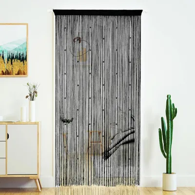 Immagine prodotto di Tenda per porta, 100x280 cm, in poliestere, colore nero, per porte