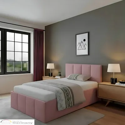 Produktbild von Polsterbett Dalas Rose 120 x 200 x 40 cm Stauraum Mit hochwertiger Matratze H2 (bis 100 kg) und Lattenrost, KI-generiertes Bild