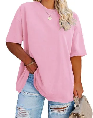 Produktbild von Damen-T-Shirt in Übergröße,lockere Passform,kurze Ärmel,Rundhalsausschnitt,Größe:XXL