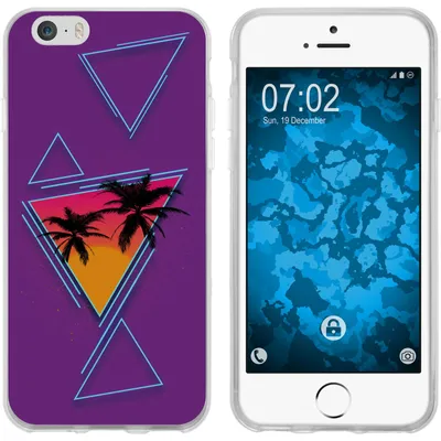 Produktbild von PhoneNatic Case kompatibel mit Apple iPhone 6 Plus / 6s Plus Silikon-Hülle Retro Wave Palmen M3