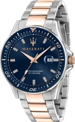 A close-up studio shot of a men's wristwatch.