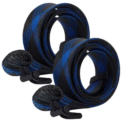Productafbeelding van 2 x hengelhoes, 170 cm lang, elastisch, zwart